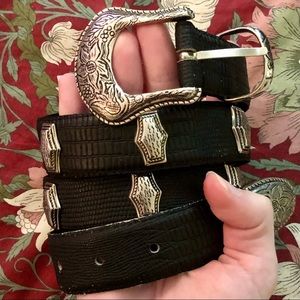 Vintage Leather Studded Western Belt